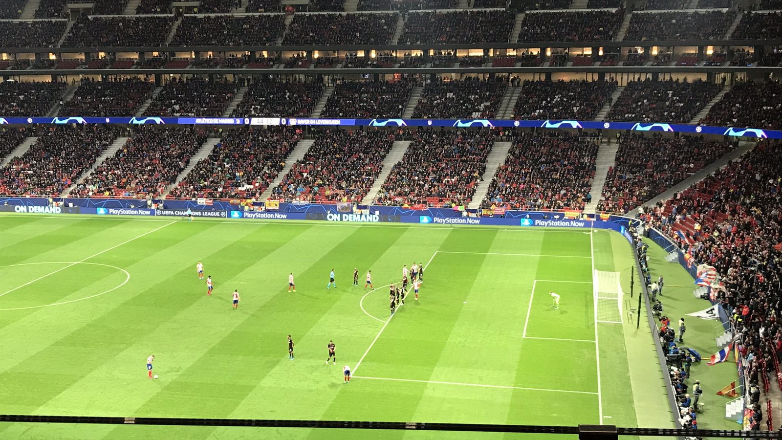 Atlético de Madrid contra Bayer Leverkusen en el Estadio Metropolitano, fase de grupos de la Champions League, 22 de octubre de 2019