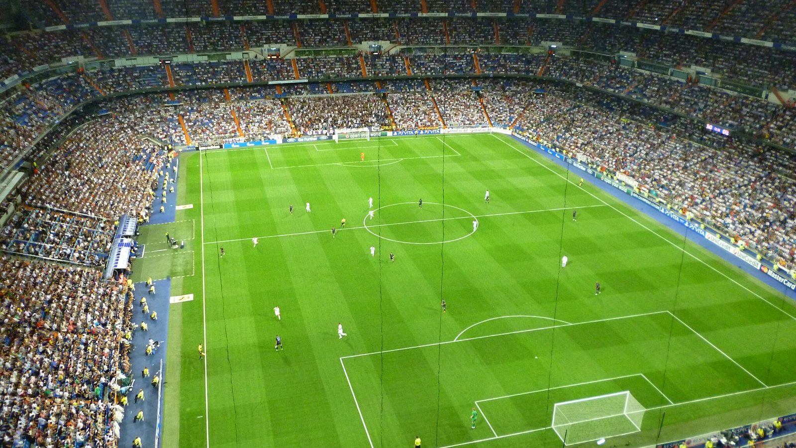 Partido de Champions League entre Real Madrid y Manchester City en el estadio Santiago Bernabéu, septiembre de 2012